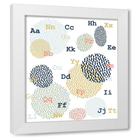 Simple Abc White Modern Wood Framed Art Print by HUE and MI and Sangita