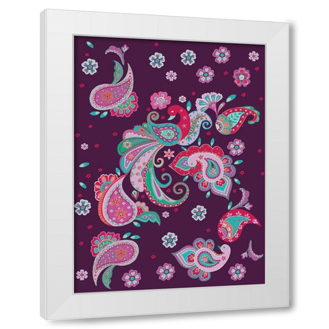 Peacock White Modern Wood Framed Art Print by HUE and MI and Sangita