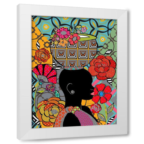 woman 2 White Modern Wood Framed Art Print by HUE and MI and Sangita