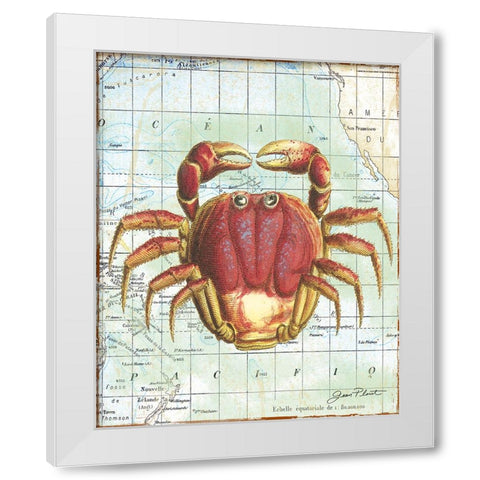 Nautical Journey-D-Crab White Modern Wood Framed Art Print by Plout, Jean