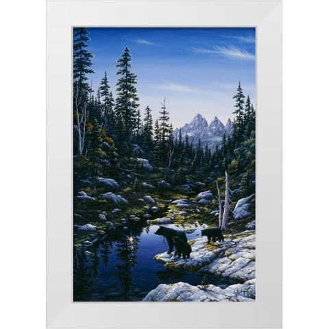 Bear Family White Modern Wood Framed Art Print by Tift, Jeff