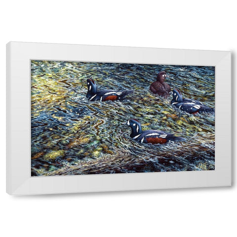 Harlequin Romance White Modern Wood Framed Art Print by Tift, Jeff