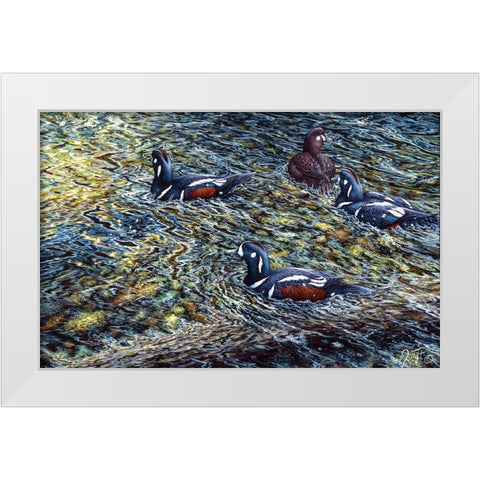 Harlequin Romance White Modern Wood Framed Art Print by Tift, Jeff