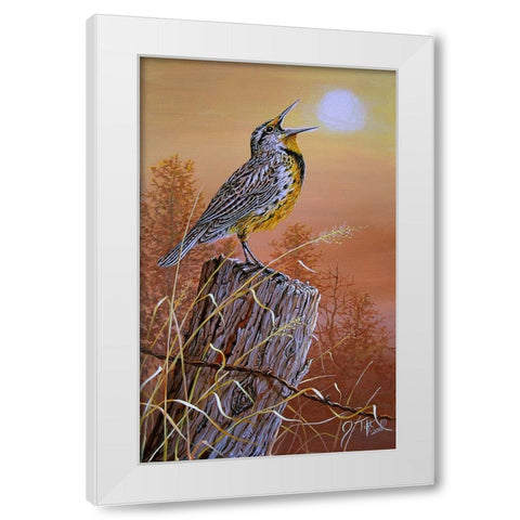Meadowlark Painting White Modern Wood Framed Art Print by Tift, Jeff