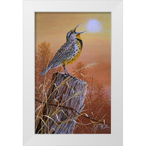 Meadowlark Painting White Modern Wood Framed Art Print by Tift, Jeff