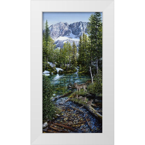 Wilderness Family White Modern Wood Framed Art Print by Tift, Jeff