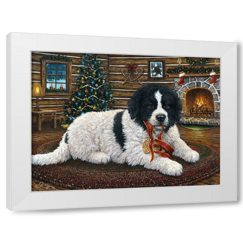 Christmas Companion White Modern Wood Framed Art Print by Tift, Jeff