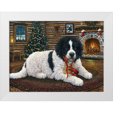 Christmas Companion White Modern Wood Framed Art Print by Tift, Jeff