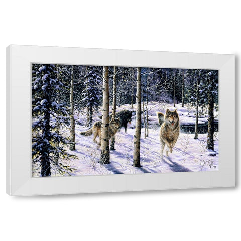 Pursuit White Modern Wood Framed Art Print by Tift, Jeff