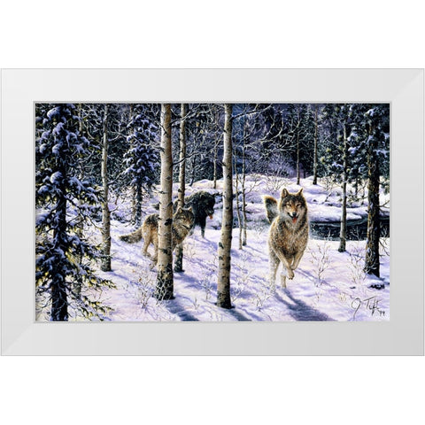Pursuit White Modern Wood Framed Art Print by Tift, Jeff