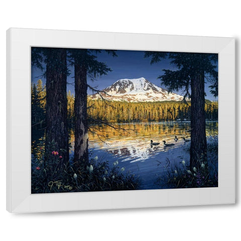 Mt Adams White Modern Wood Framed Art Print by Tift, Jeff