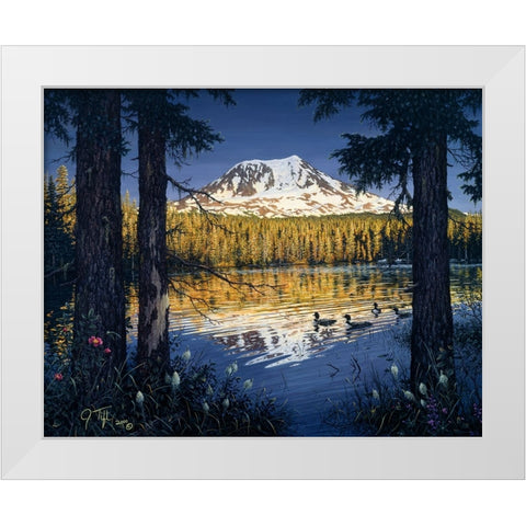 Mt Adams White Modern Wood Framed Art Print by Tift, Jeff