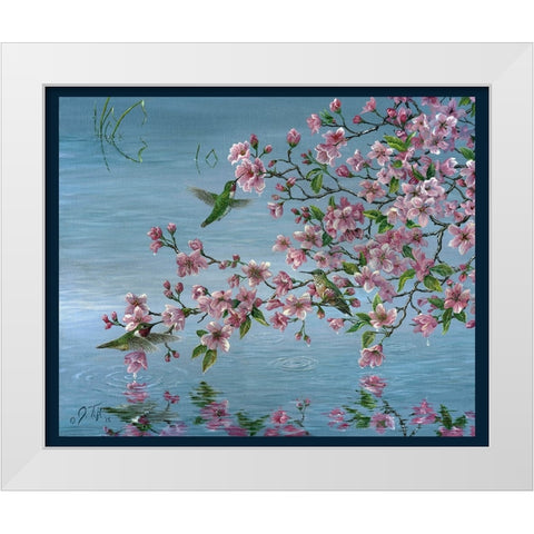 Broad Tailed Hummer White Modern Wood Framed Art Print by Tift, Jeff