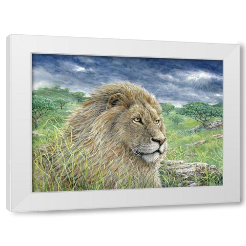 Lion Painting Finished 2 White Modern Wood Framed Art Print by Tift, Jeff