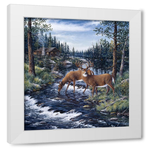 Peaceful Morning White Modern Wood Framed Art Print by Tift, Jeff