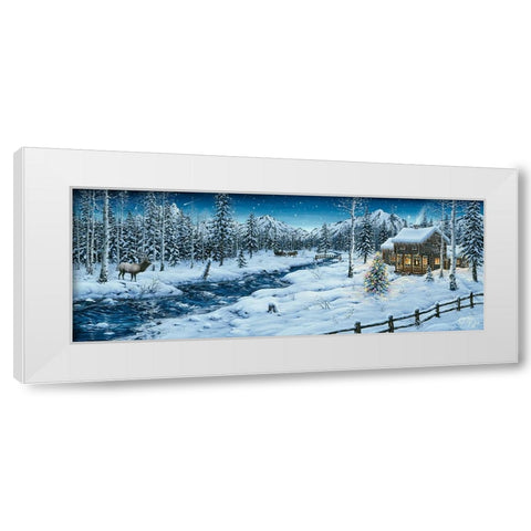 Mountain Holiday White Modern Wood Framed Art Print by Tift, Jeff