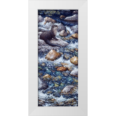 River Otter 2 White Modern Wood Framed Art Print by Tift, Jeff