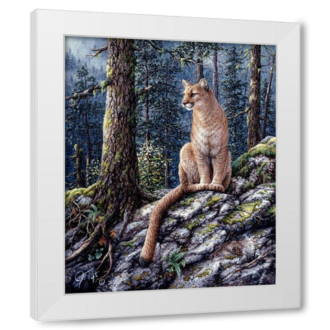 King Of The Forest White Modern Wood Framed Art Print by Tift, Jeff