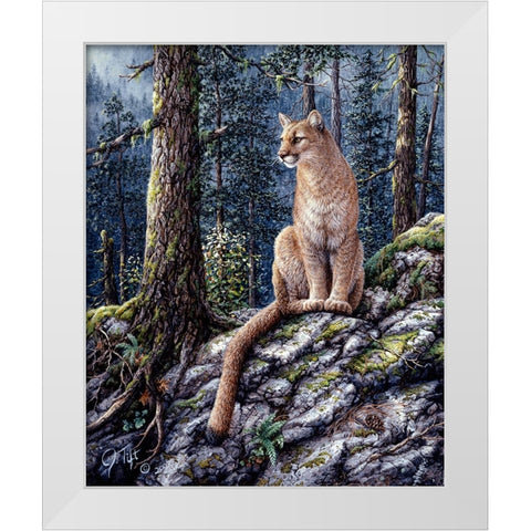 King Of The Forest White Modern Wood Framed Art Print by Tift, Jeff