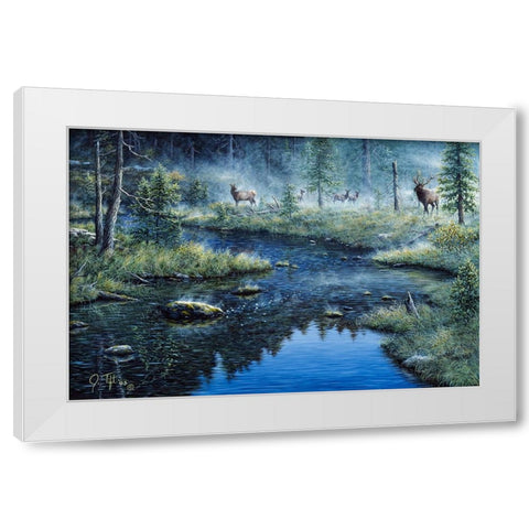 Misty Morning White Modern Wood Framed Art Print by Tift, Jeff
