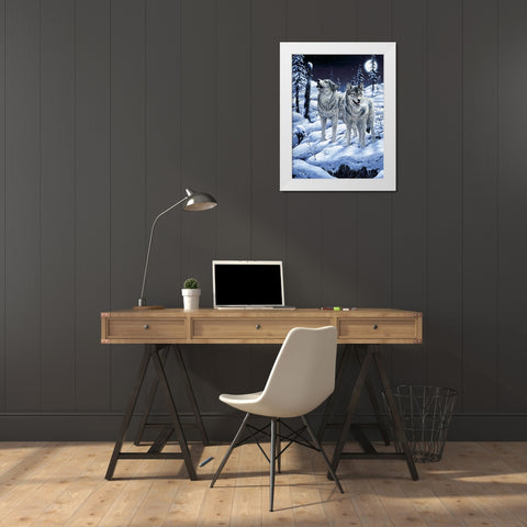 Lunar Calling White Modern Wood Framed Art Print by Tift, Jeff