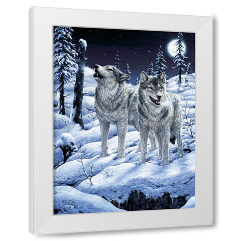 Lunar Calling White Modern Wood Framed Art Print by Tift, Jeff