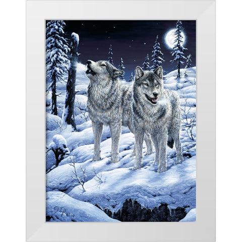Lunar Calling White Modern Wood Framed Art Print by Tift, Jeff