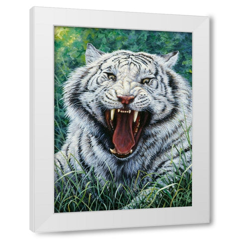 White Tiger 2 White Modern Wood Framed Art Print by Tift, Jeff