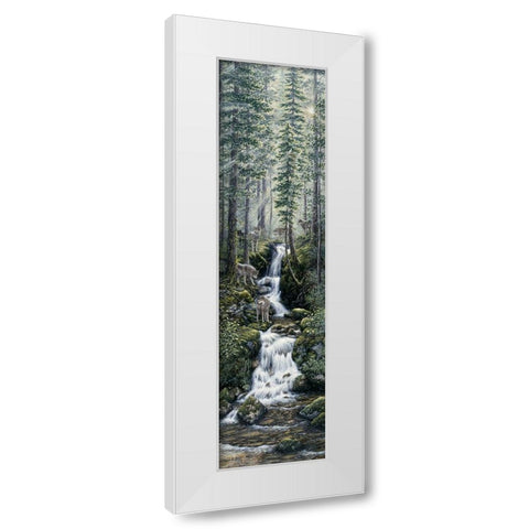 Cascade Wolves White Modern Wood Framed Art Print by Tift, Jeff