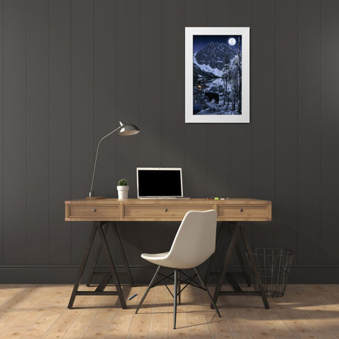 The Visitor White Modern Wood Framed Art Print by Tift, Jeff
