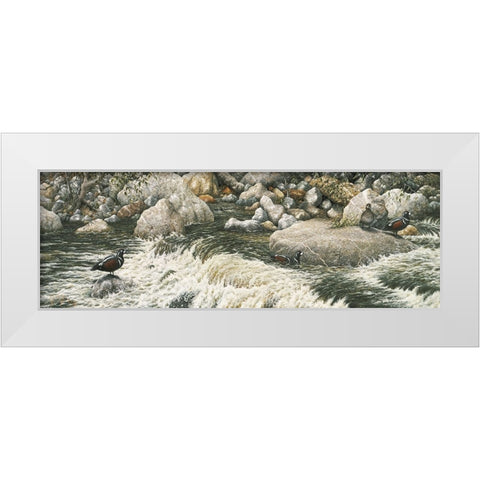 Swift Water White Modern Wood Framed Art Print by Tift, Jeff