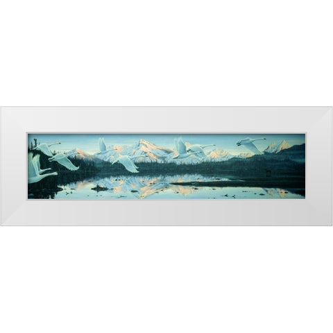 Northern Flight White Modern Wood Framed Art Print by Tift, Jeff