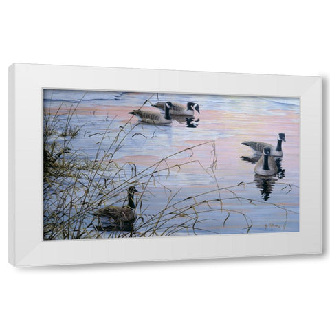 Sunset Serenity White Modern Wood Framed Art Print by Tift, Jeff