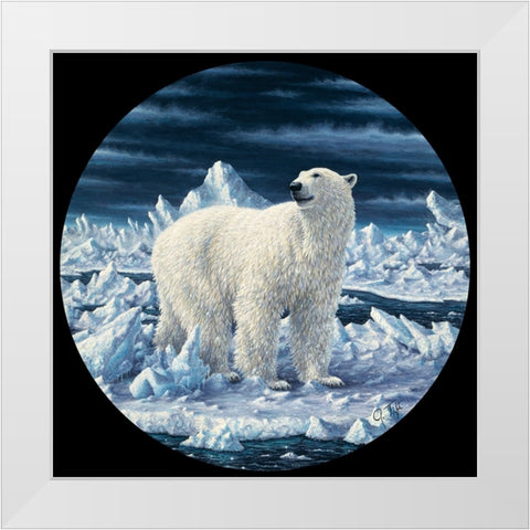 Polar Bear White Modern Wood Framed Art Print by Tift, Jeff
