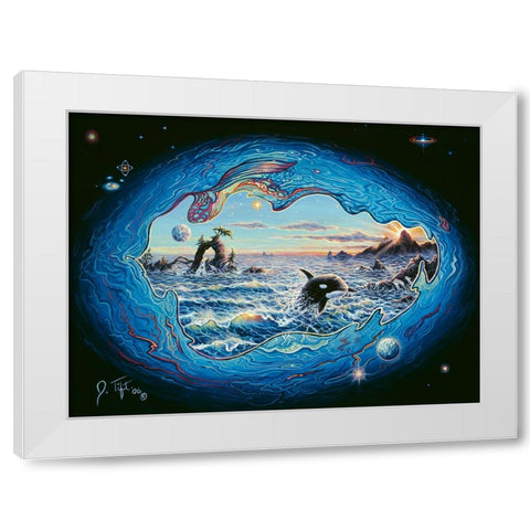 Whales White Modern Wood Framed Art Print by Tift, Jeff
