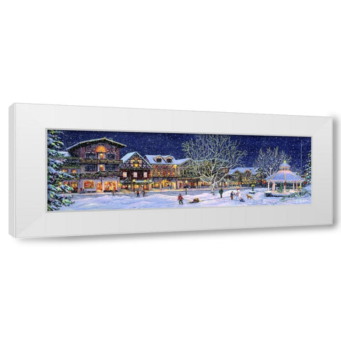 Hometown Holiday White Modern Wood Framed Art Print by Tift, Jeff