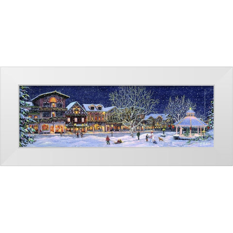 Hometown Holiday White Modern Wood Framed Art Print by Tift, Jeff