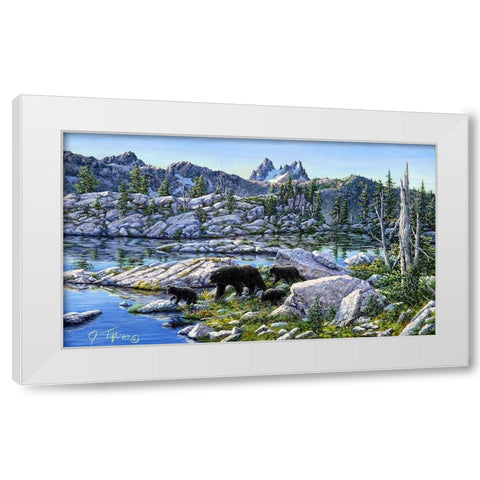 Black Bear White Modern Wood Framed Art Print by Tift, Jeff