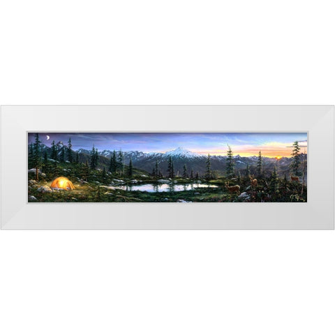 Camping Out White Modern Wood Framed Art Print by Tift, Jeff