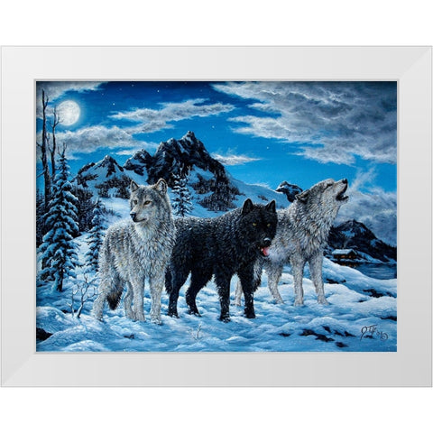 Night Howl White Modern Wood Framed Art Print by Tift, Jeff