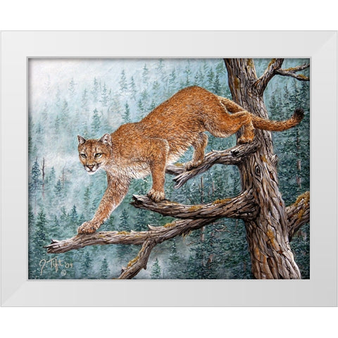 High Climber White Modern Wood Framed Art Print by Tift, Jeff