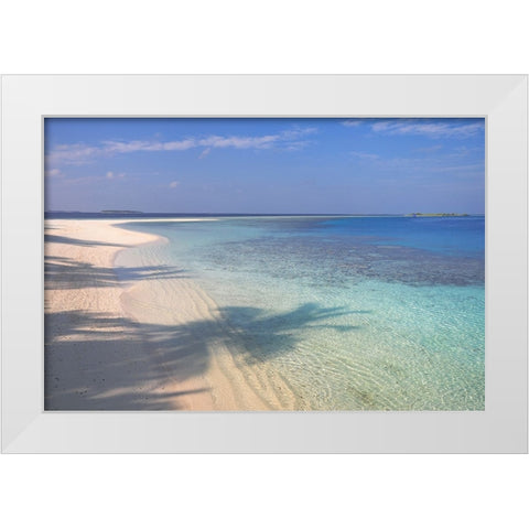 Blue Ocean Lagoon White Modern Wood Framed Art Print by Jenny Rainbow Fine Art