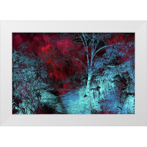 Moonlight Forest White Modern Wood Framed Art Print by Jenny Rainbow Fine Art