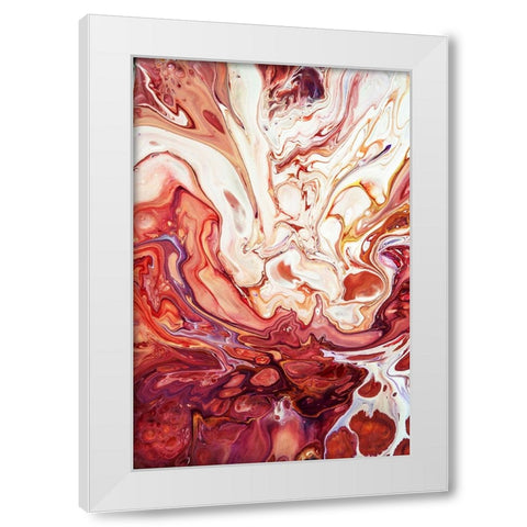Fluid Acrylic Bringing Into Life 2 White Modern Wood Framed Art Print by Jenny Rainbow Fine Art