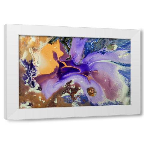 Fluid Acrylic Galactic Portal White Modern Wood Framed Art Print by Jenny Rainbow Fine Art