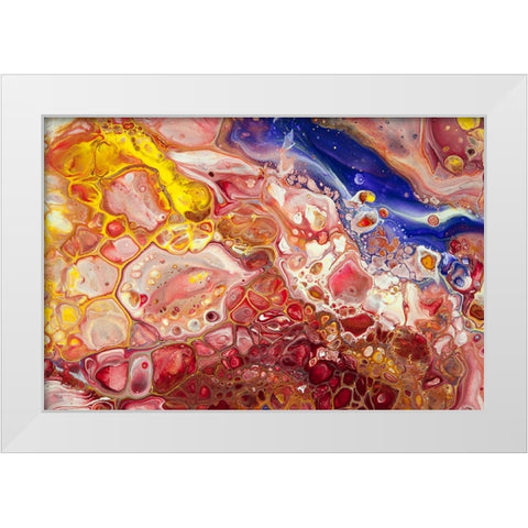 Fluid Acrylic Gems Of East 1 White Modern Wood Framed Art Print by Jenny Rainbow Fine Art