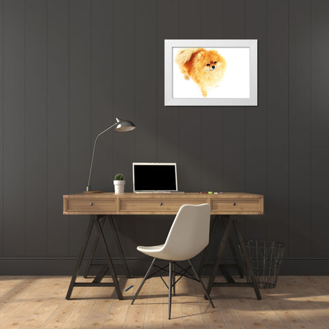 I am Here White Modern Wood Framed Art Print by Jenny Rainbow Fine Art