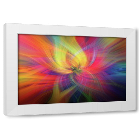 Mystery of Colors Rainbow Flower White Modern Wood Framed Art Print by Jenny Rainbow Fine Art