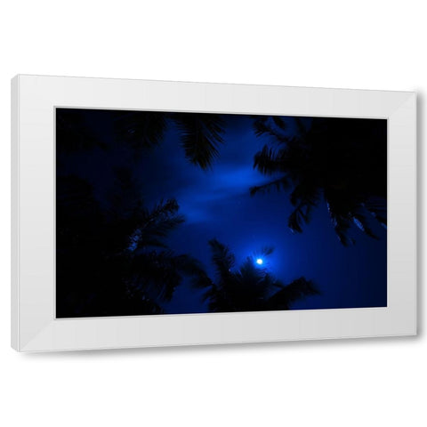 Magic of the Night Sky White Modern Wood Framed Art Print by Jenny Rainbow Fine Art