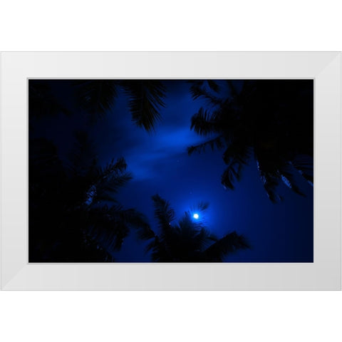 Magic of the Night Sky White Modern Wood Framed Art Print by Jenny Rainbow Fine Art